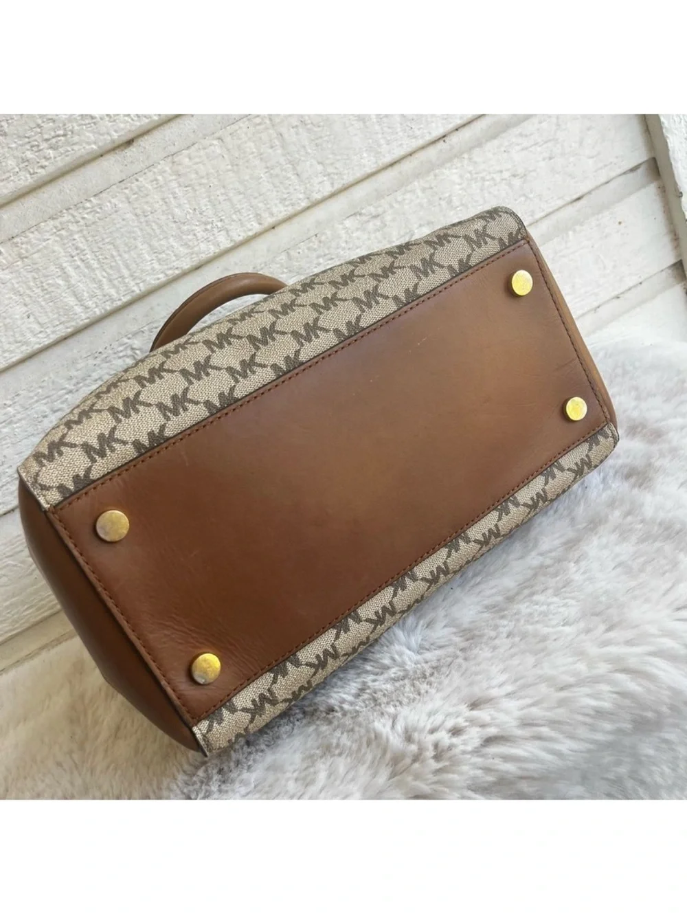 MICHAEL KORS Medium Mercer Heritage Duffle Boston Speedy Monogram Tote Bag